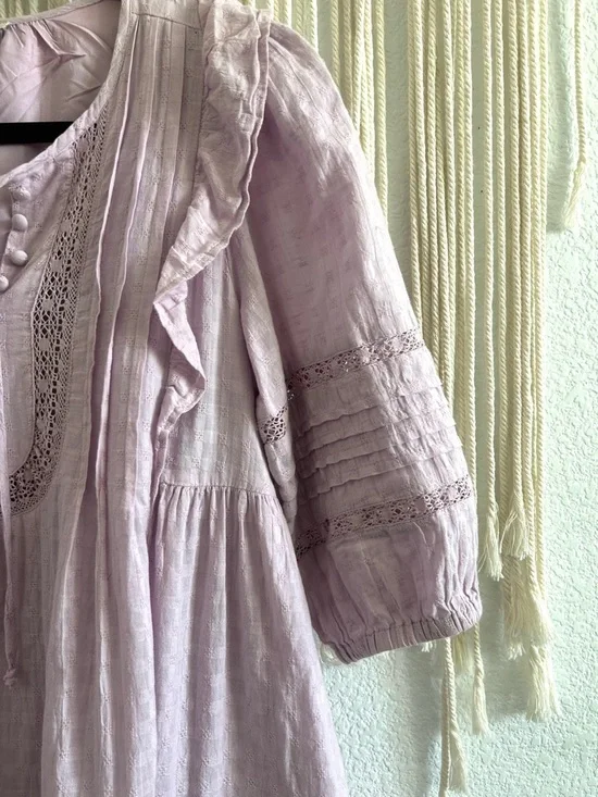 AE Pintuck Ruffle Babydoll Mini
Dress Lilac Ruffle Tiered Dress Spring Cottage - Picture 7 of 12